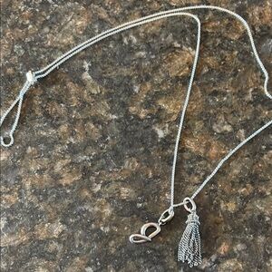 Kendra Scott Silver tone Tassel J Initial Pendant Necklace